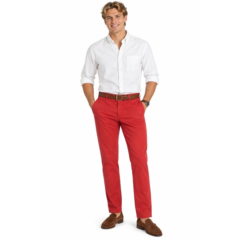 Tommy Hilfiger Chinos 36x32 Stretch Flat Front Preppy Ivy League Americana